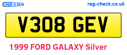 V308GEV are the vehicle registration plates.