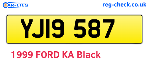 YJI9587 are the vehicle registration plates.