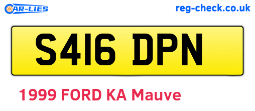 S416DPN are the vehicle registration plates.