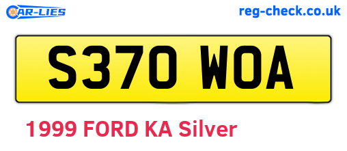 S370WOA are the vehicle registration plates.
