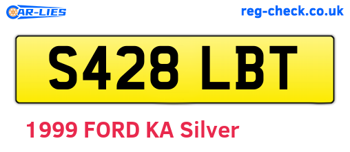S428LBT are the vehicle registration plates.