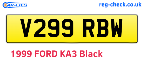 V299RBW are the vehicle registration plates.