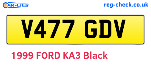 V477GDV are the vehicle registration plates.