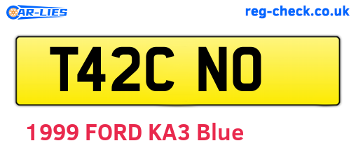 T42CNO are the vehicle registration plates.