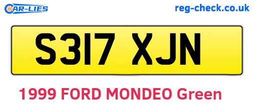 S317XJN are the vehicle registration plates.