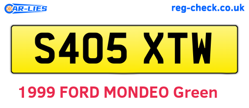 S405XTW are the vehicle registration plates.