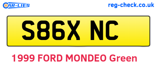 S86XNC are the vehicle registration plates.