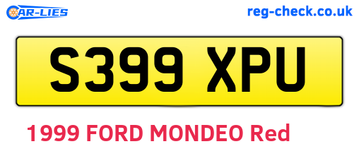 S399XPU are the vehicle registration plates.