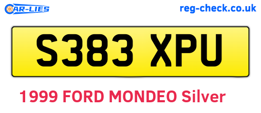 S383XPU are the vehicle registration plates.