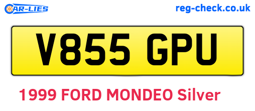 V855GPU are the vehicle registration plates.