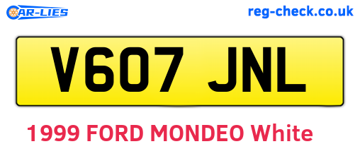 V607JNL are the vehicle registration plates.