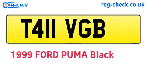 T411VGB are the vehicle registration plates.