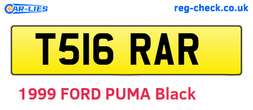 T516RAR are the vehicle registration plates.