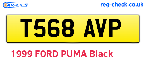 T568AVP are the vehicle registration plates.
