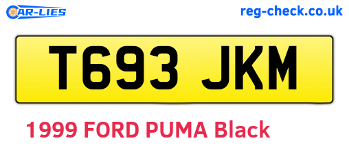 T693JKM are the vehicle registration plates.