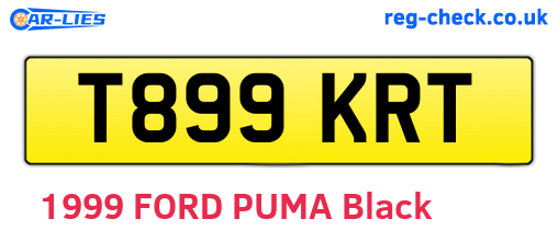 T899KRT are the vehicle registration plates.