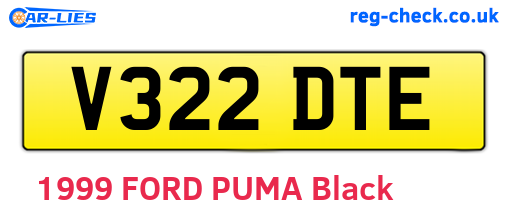 V322DTE are the vehicle registration plates.