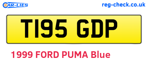 T195GDP are the vehicle registration plates.