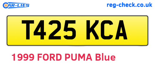 T425KCA are the vehicle registration plates.