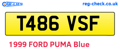 T486VSF are the vehicle registration plates.
