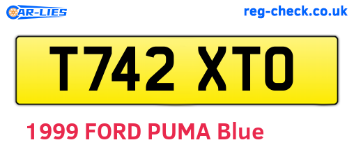 T742XTO are the vehicle registration plates.