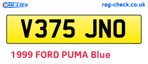 V375JNO are the vehicle registration plates.