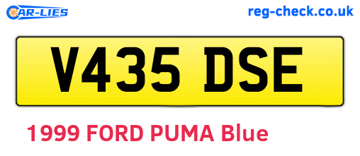 V435DSE are the vehicle registration plates.