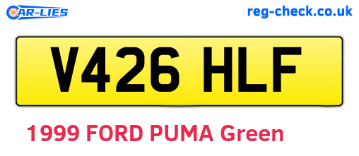 V426HLF are the vehicle registration plates.