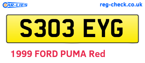 S303EYG are the vehicle registration plates.