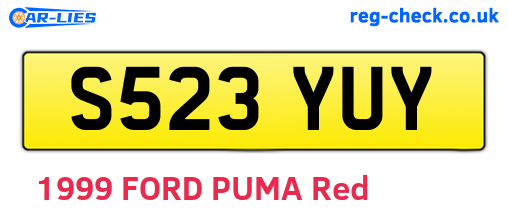 S523YUY are the vehicle registration plates.