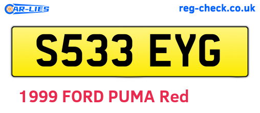 S533EYG are the vehicle registration plates.