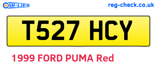 T527HCY are the vehicle registration plates.