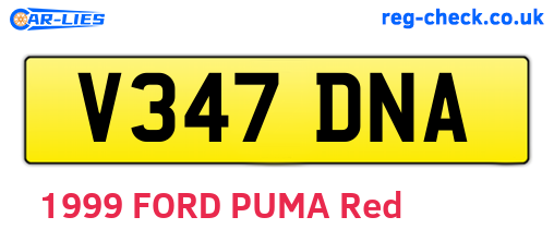 V347DNA are the vehicle registration plates.