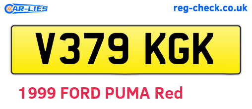 V379KGK are the vehicle registration plates.