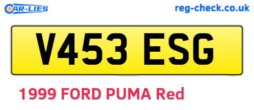 V453ESG are the vehicle registration plates.