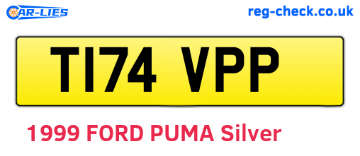 T174VPP are the vehicle registration plates.