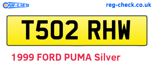 T502RHW are the vehicle registration plates.