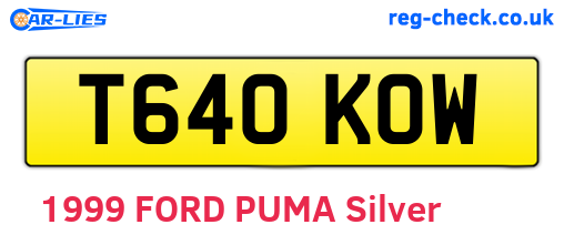 T640KOW are the vehicle registration plates.