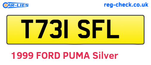 T731SFL are the vehicle registration plates.