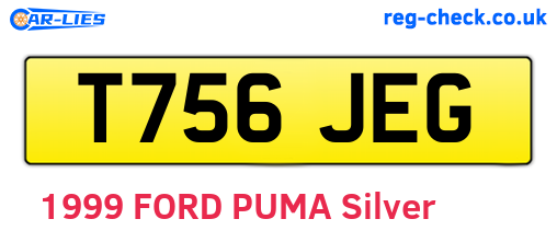 T756JEG are the vehicle registration plates.
