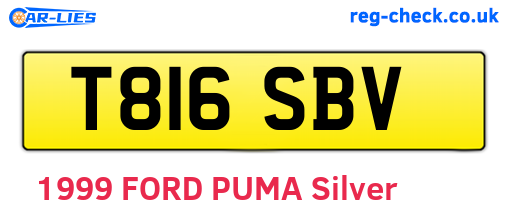 T816SBV are the vehicle registration plates.