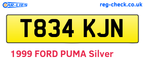 T834KJN are the vehicle registration plates.
