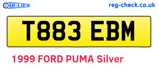 T883EBM are the vehicle registration plates.