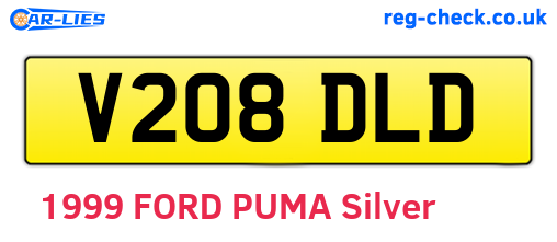 V208DLD are the vehicle registration plates.