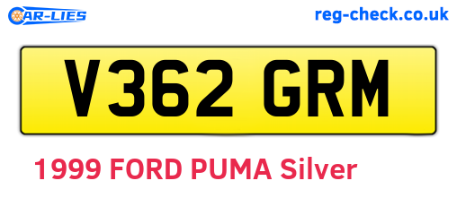 V362GRM are the vehicle registration plates.