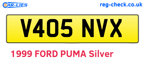 V405NVX are the vehicle registration plates.