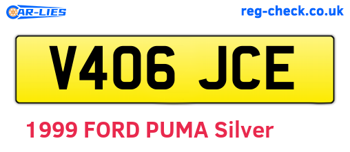 V406JCE are the vehicle registration plates.