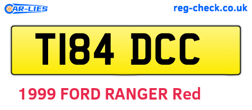 T184DCC are the vehicle registration plates.