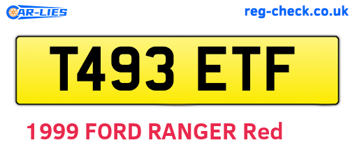 T493ETF are the vehicle registration plates.