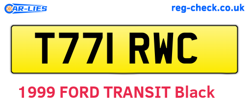 T771RWC are the vehicle registration plates.